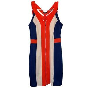 Alt. B Colorblock Retro Mod Sleeveless Sheath Dress size Medium
